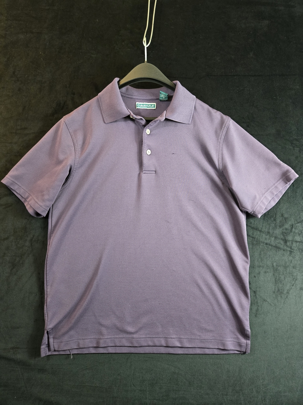 Cubavera Polo Shirt Mens Medium Purple 100% Polyester Short Sleeve Knit Casual